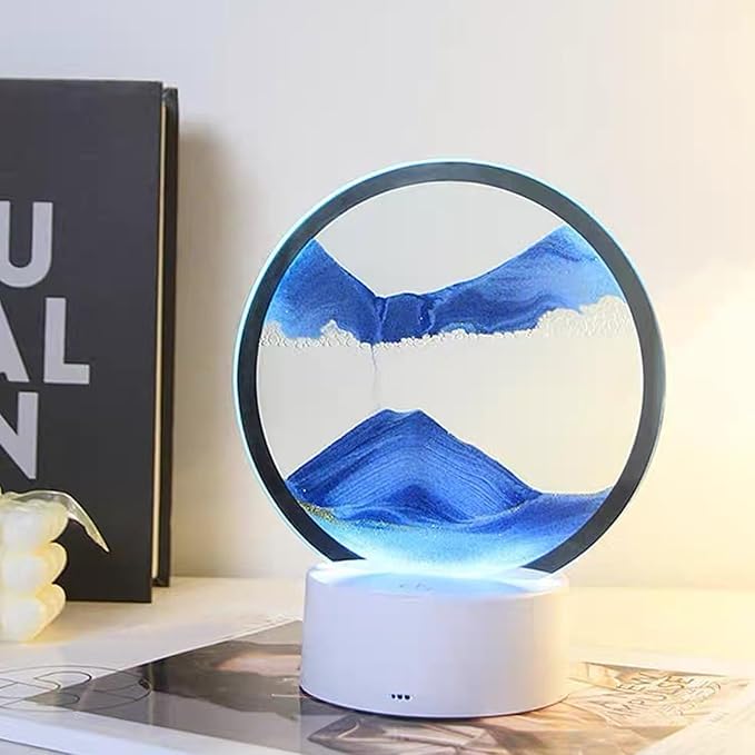 Round Sand Art LED Table Lamp Decorative Night Light