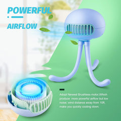 Mini Projector Fan with Tripod Stand | Rechargeable Portable Cooling Fan with Star Light for Desk & Kids Room