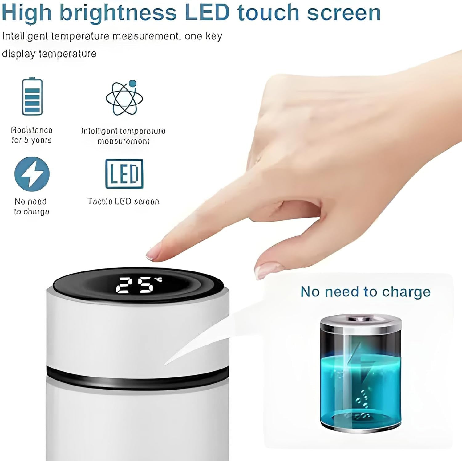 Personalized Smart Water Bottle – Temp Display 500ml | CustomSpot