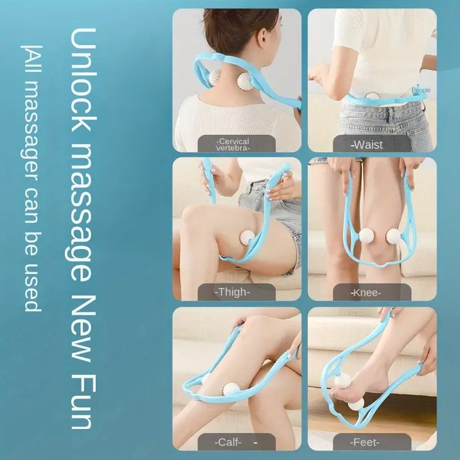 Portable Neck & Shoulder Massager | Manual Back & Waist Pain Relief Massage Tool for Men & Women