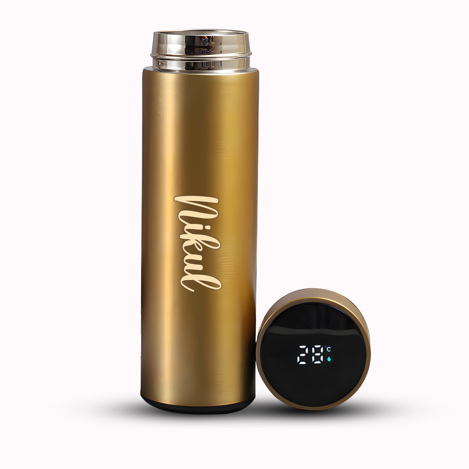 Elegant packaging of the personalized stainless steel water bottle, ready for gifting.