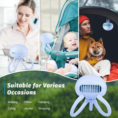 Mini Projector Fan with Tripod Stand | Rechargeable Portable Cooling Fan with Star Light for Desk & Kids Room
