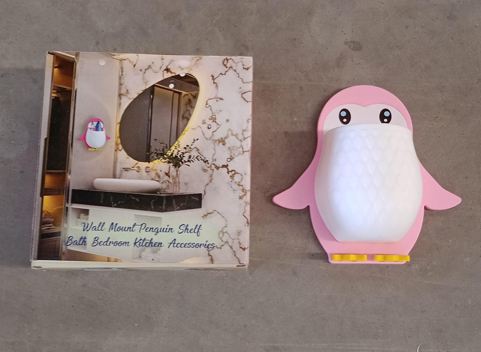 Penguin Storage Box – Wall Mount Organizer for Remote & Toothbrush | VoltDesk