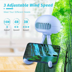 Mini Projector Fan with Tripod Stand | Rechargeable Portable Cooling Fan with Star Light for Desk & Kids Room