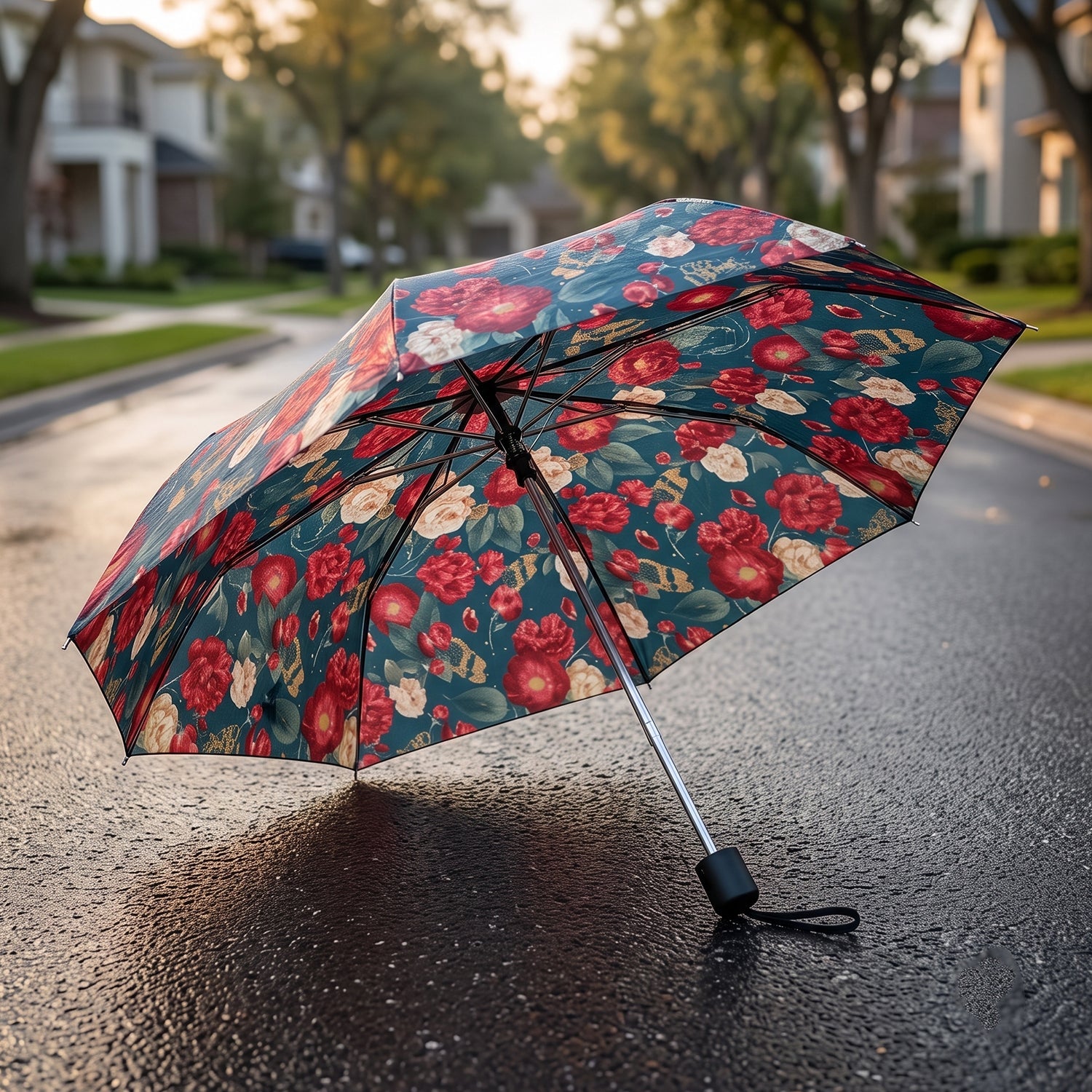 Lightweight Foldable Floral Umbrella for Rain, Sun and Everyday Travel Use
