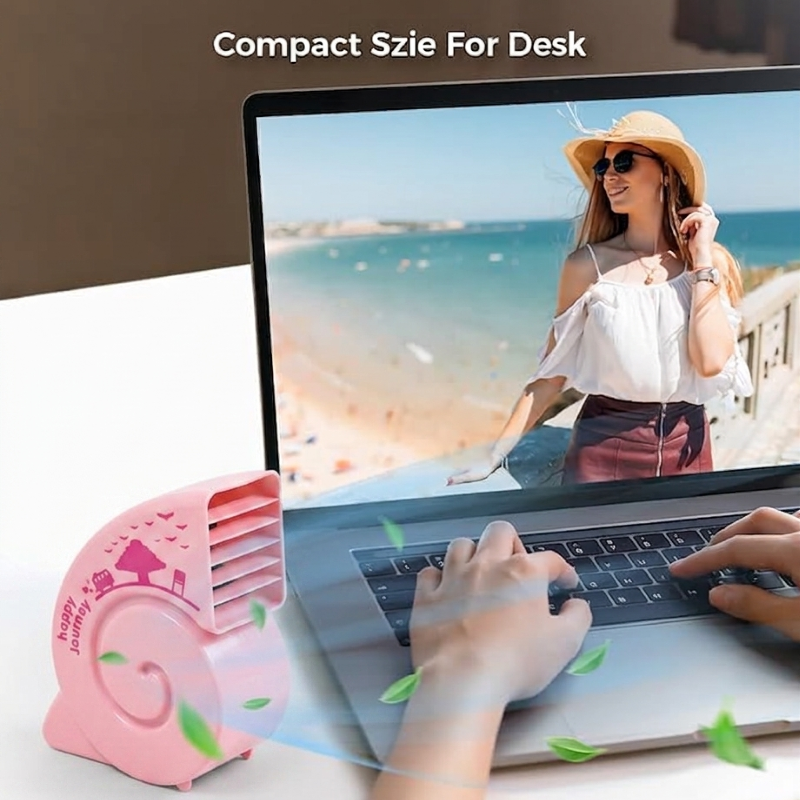 Cute USB Mini Desk Fan | Portable Rechargeable Silent Cooling Fan for Office & Bedroom
