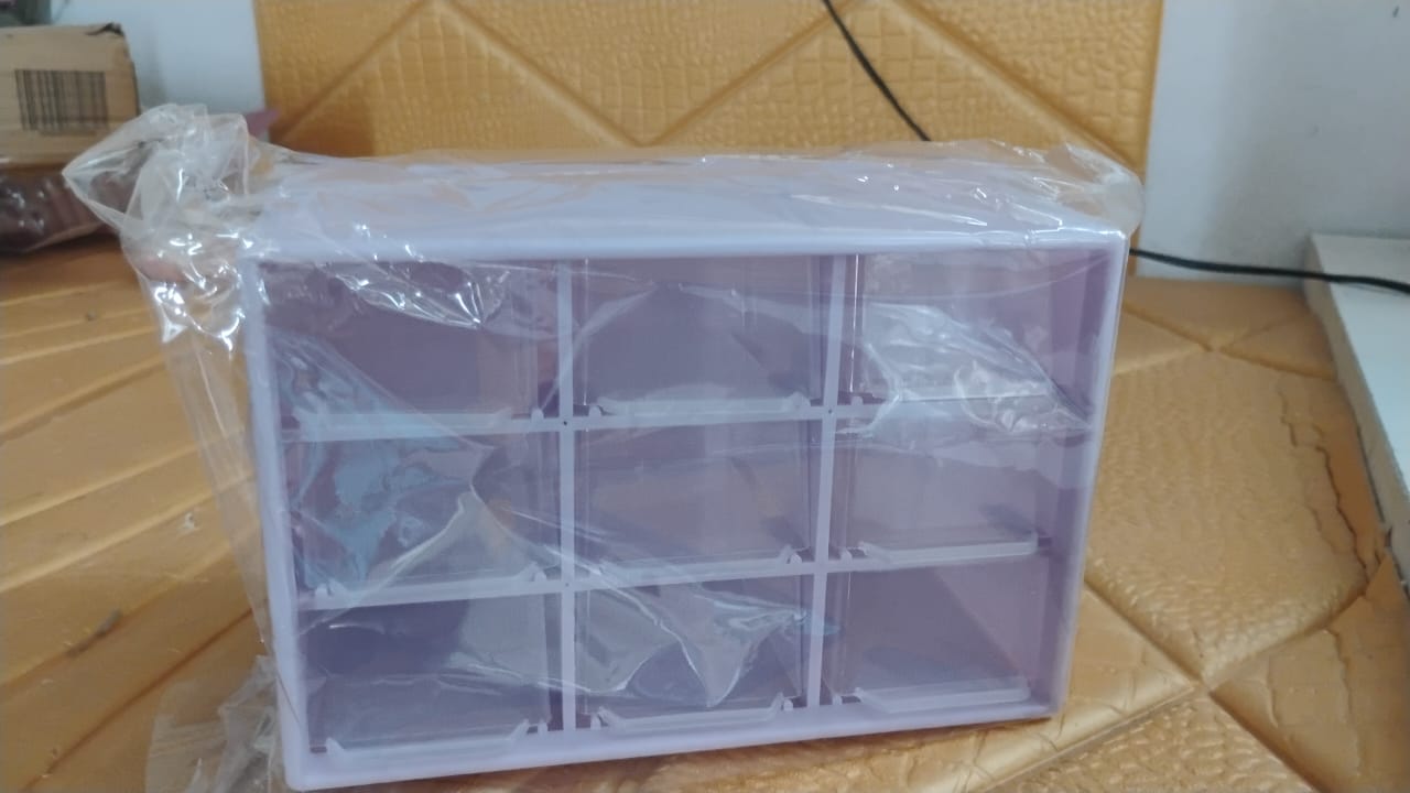 Jewellery Drawer Organizer – Compact 9-Compartment Plastic Storage