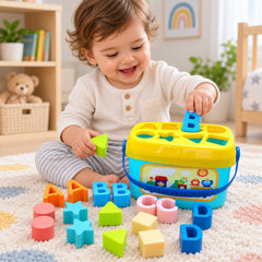 Baby Shape Sorter Toy with Geometric Stacking Blocks (16 Pc)