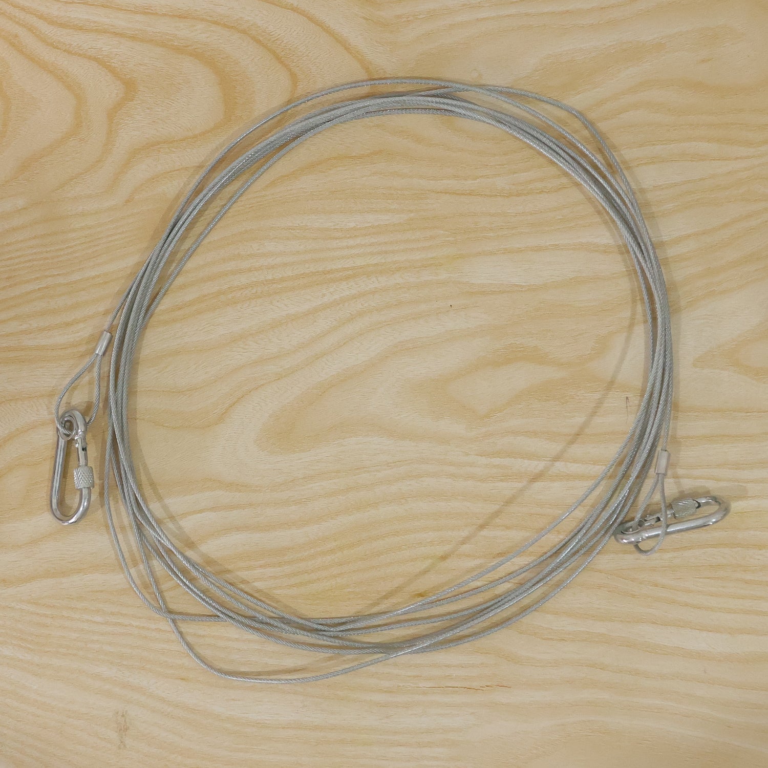 Cloth Drying Wire Rope 5 Meter Stainless Steel with Carabiner Hooks