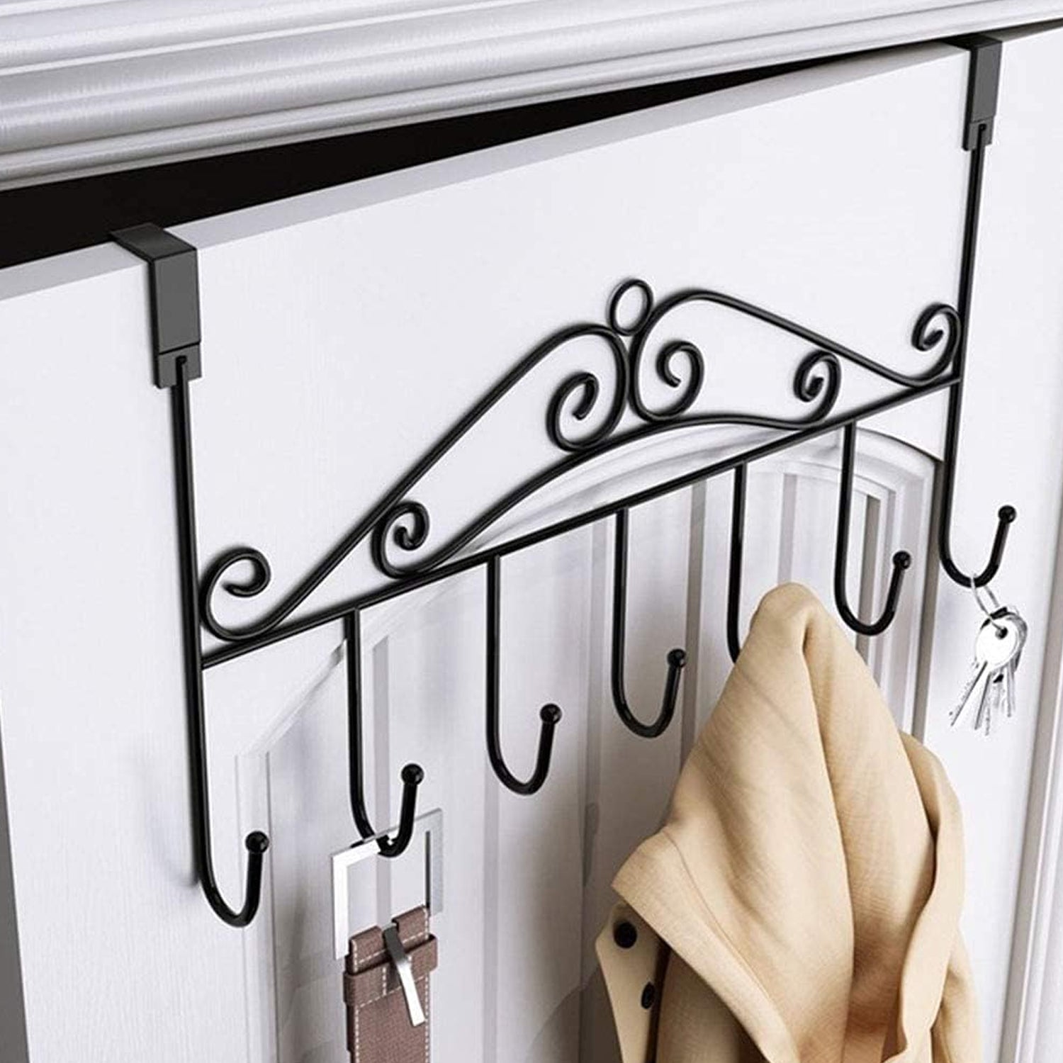 Over The Door Hanger Rack 7 Hooks Decorative Ognazier Hook Rack Stylish Door Hanger Door Hook Hangers With 7 Hooksmetal Hanging Rack For Home Office Use