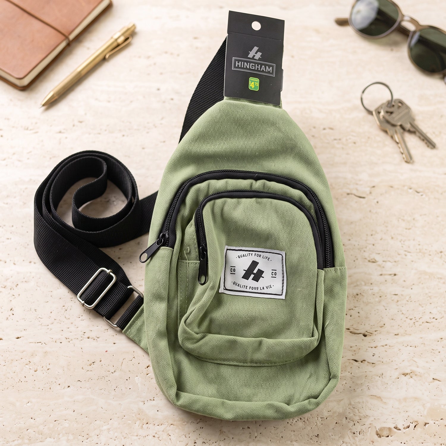 Kids Multi Pocket Sling Crossbody Chest Bag Canvas Bag for Little Boys Girls