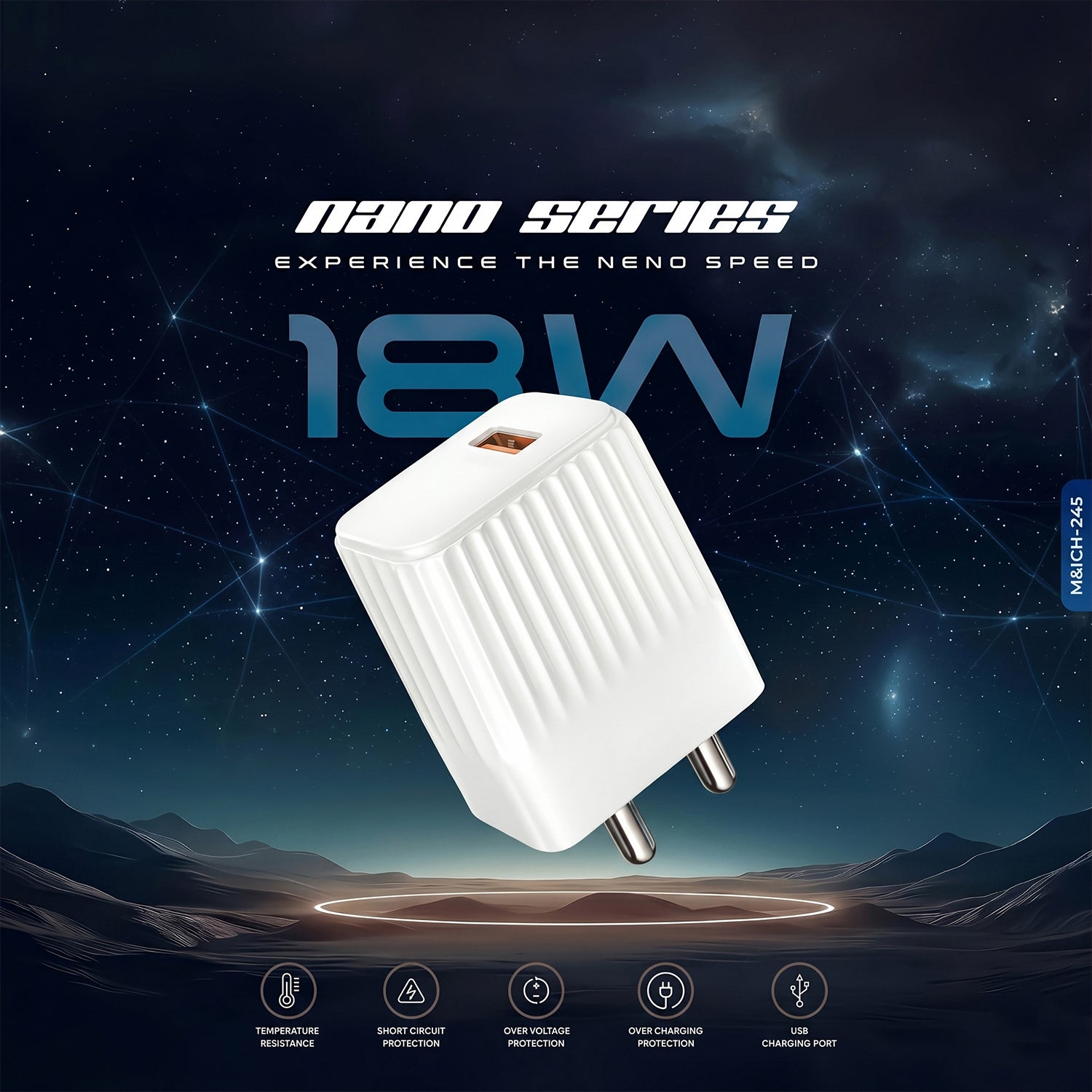 Micro USB cable included with 18W fast charger