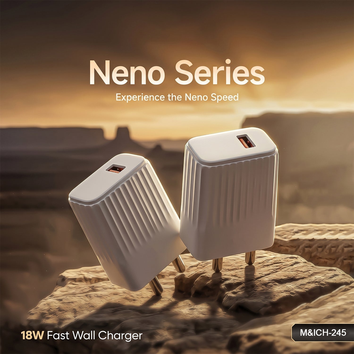Side view of compact 18W USB wall charger