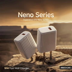 Side view of compact 18W USB wall charger