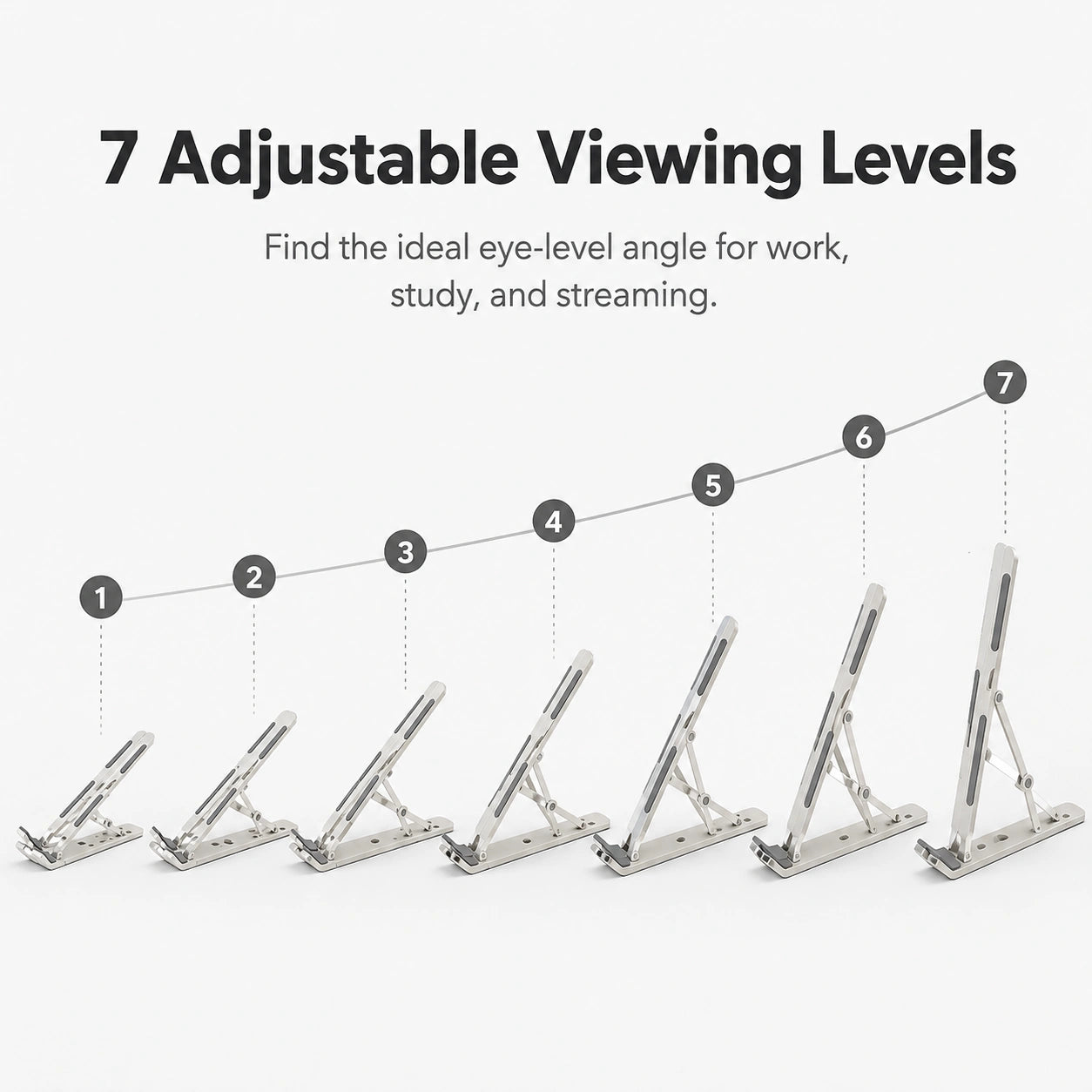 Multi-Position Adjustable Tablet, Mobile & Laptop Stand | Ergonomic Bracket Holder with Foldable Legs & High-Quality Fibre (1 Pc)
