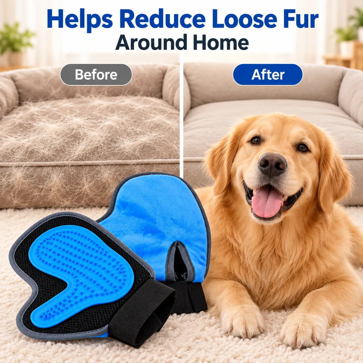 Pet Grooming Glove -nbsp Humanized Descending Brush Glove (1 Pc)