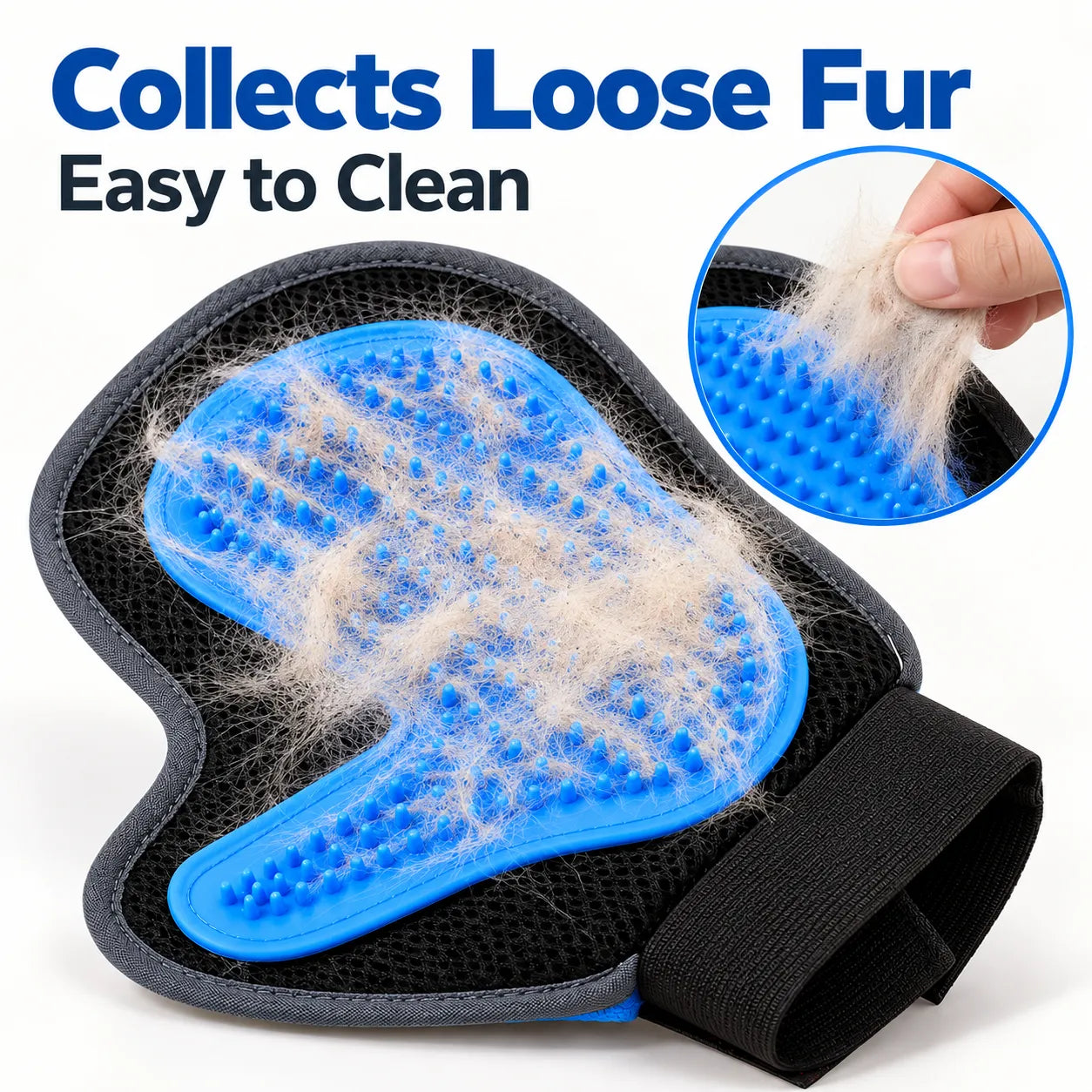 Pet Grooming Glove -nbsp Humanized Descending Brush Glove (1 Pc)
