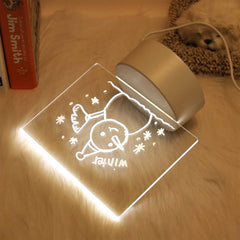 LED Acrylic Message Board Lamp – USB Writing Light with Erasable Marker
