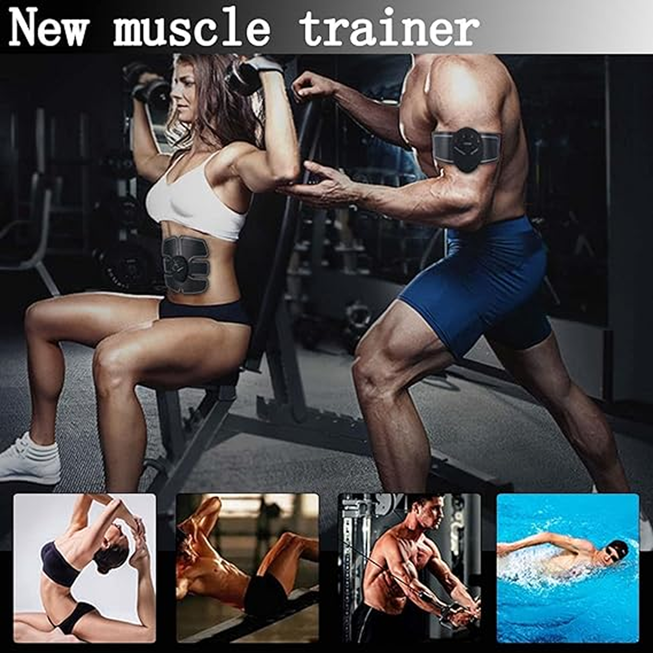 6 Pack ABS Stimulator Wireless Abdominal & Muscle Exerciser | EMS Body Massager | Fitness Abs Training Device for Muscle Toning