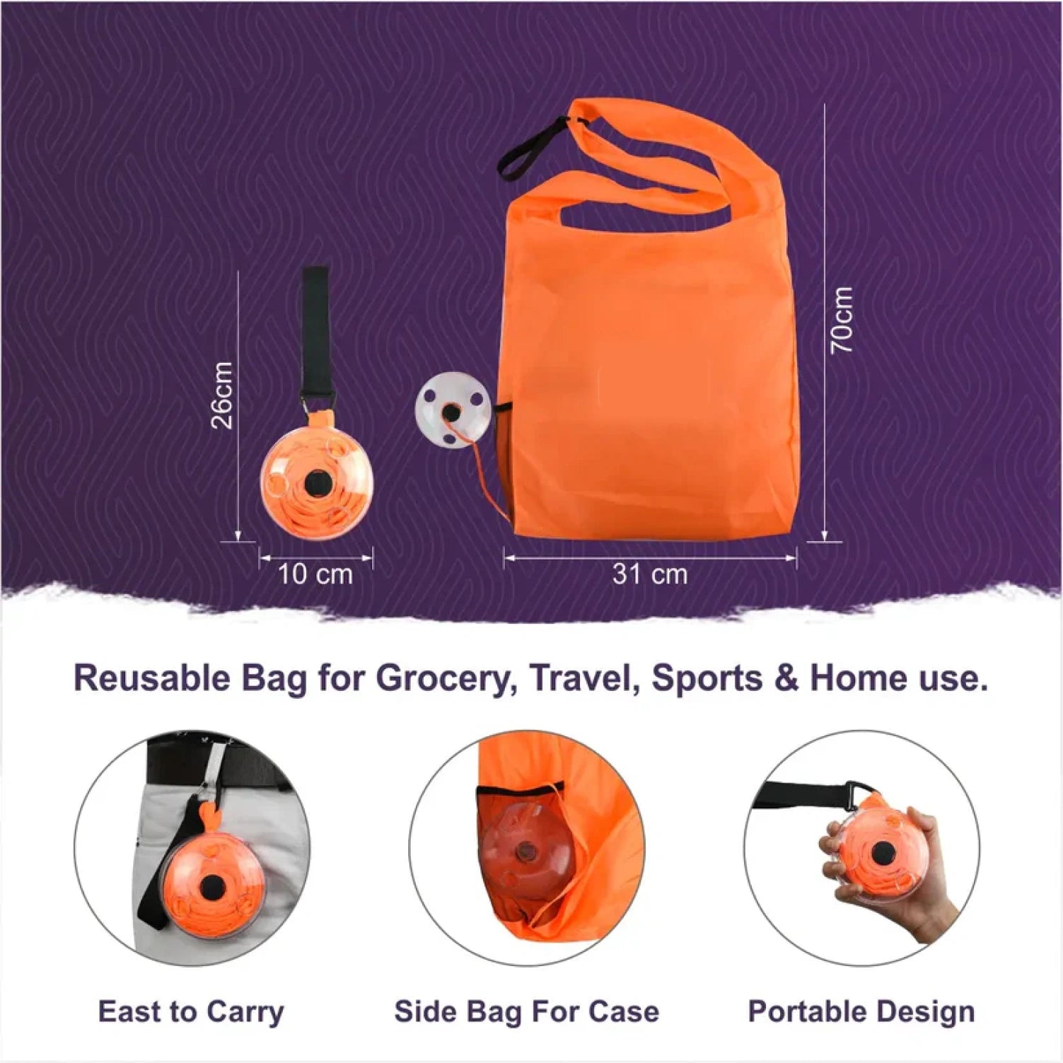 Reusable Insulated Grocery Shopping Bag | Washable & Foldable Cloth Shopping Bag | Eco-Friendly Carry Bag