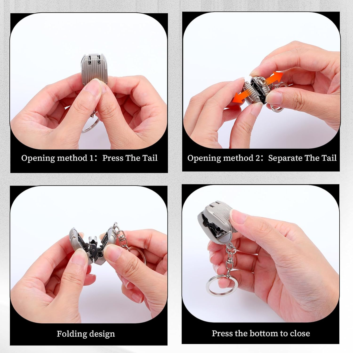 Keychain Nail Clipper – Mini Folding Stainless Steel Nail Cutter with Built-in Nail File | Portable Pocket Manicure Tool for Travel (Multicolor, 1 Pc)