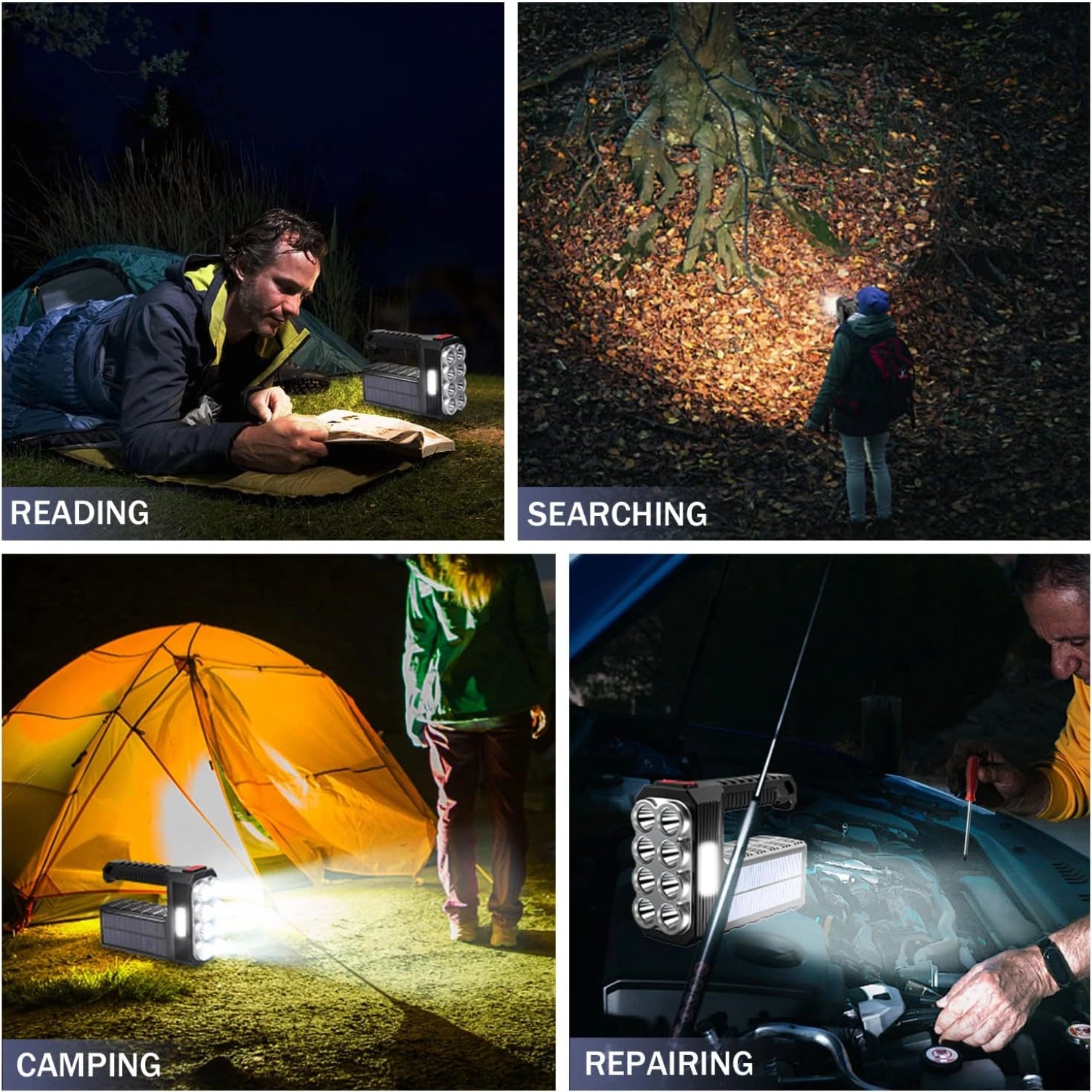 Outdoor Rechargeable LED Flashlight with COB Side Light – Multi-Mode High Brightness Camping & Fishing Torch (1 Pc)
