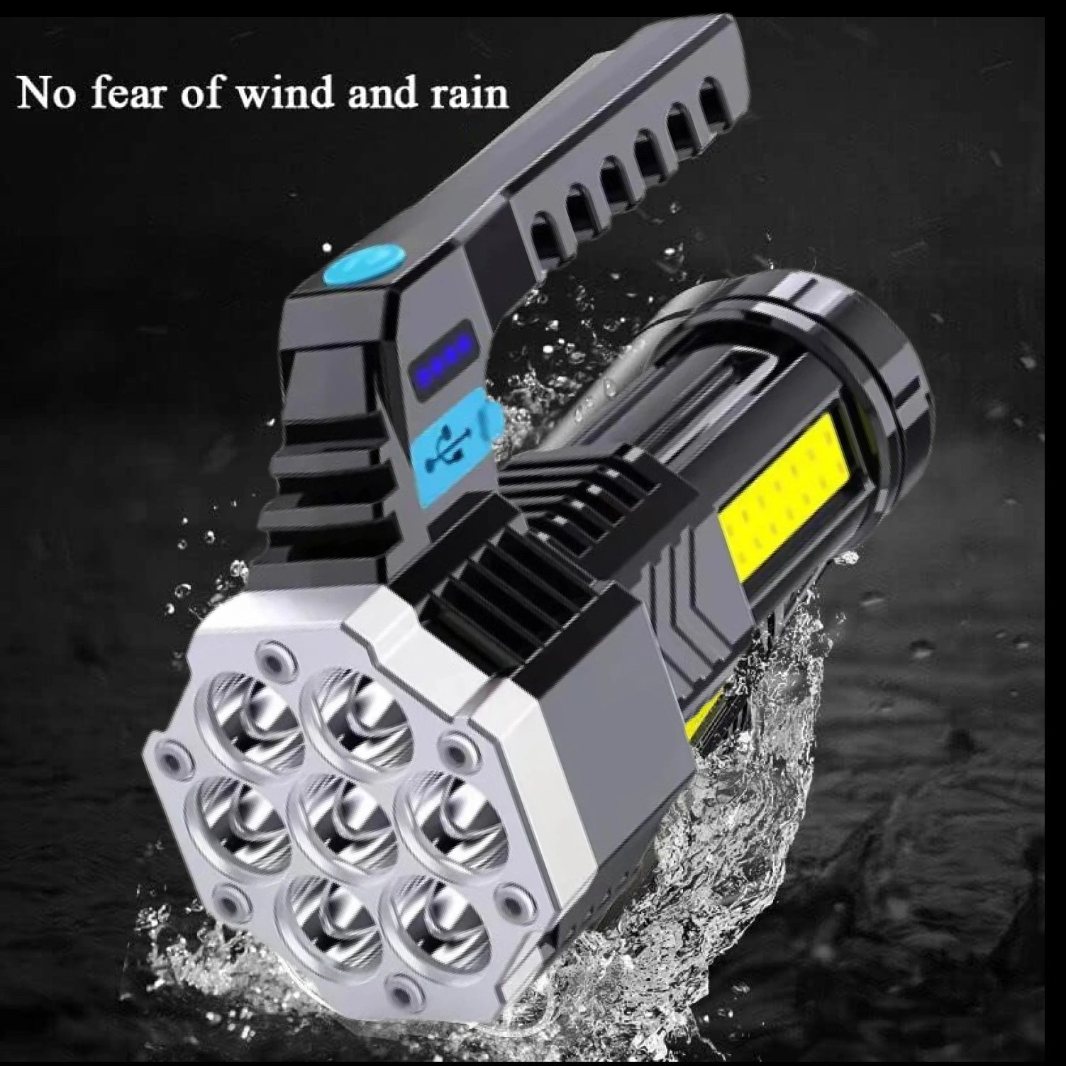 Outdoor Rechargeable LED Flashlight with COB Side Light – Multi-Mode High Brightness Camping & Fishing Torch (1 Pc)