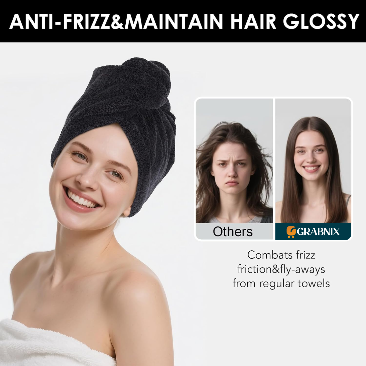 Quick-Dry Microfiber Hair Turban Towel – Super Absorbent Hair-Drying Shower Cap