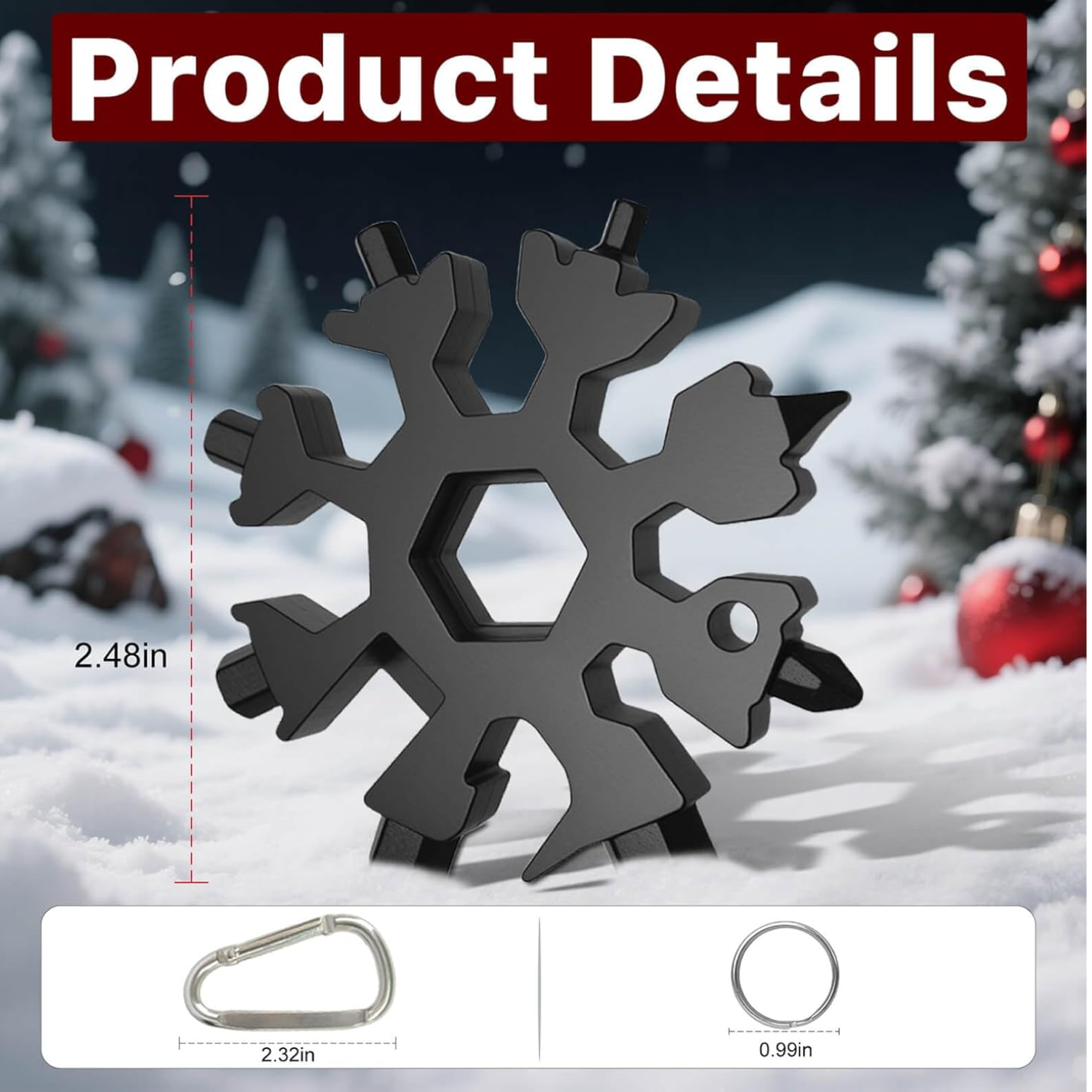18-in-1 Snowflake Multi Tool | Stainless Steel Pocket EDC Tool with Wrench, Screwdriver & Bottle Opener