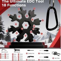 18-in-1 Snowflake Multi Tool | Stainless Steel Pocket EDC Tool with Wrench, Screwdriver & Bottle Opener