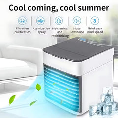 Mini Portable Air Cooler with LED Light | USB Personal AC Fan for Desk, Bedroom & Office
