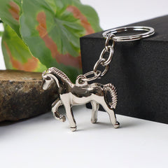 Polished horse shape keychain with a premium metallic shine enhancing elegance