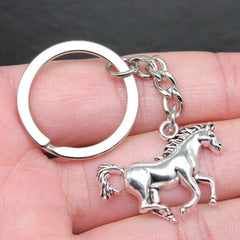 Luxury shiny horse design on metallic key ring for stylish key organization