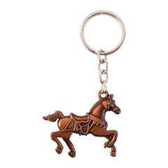 Durable metal horse keychain attached to key ring