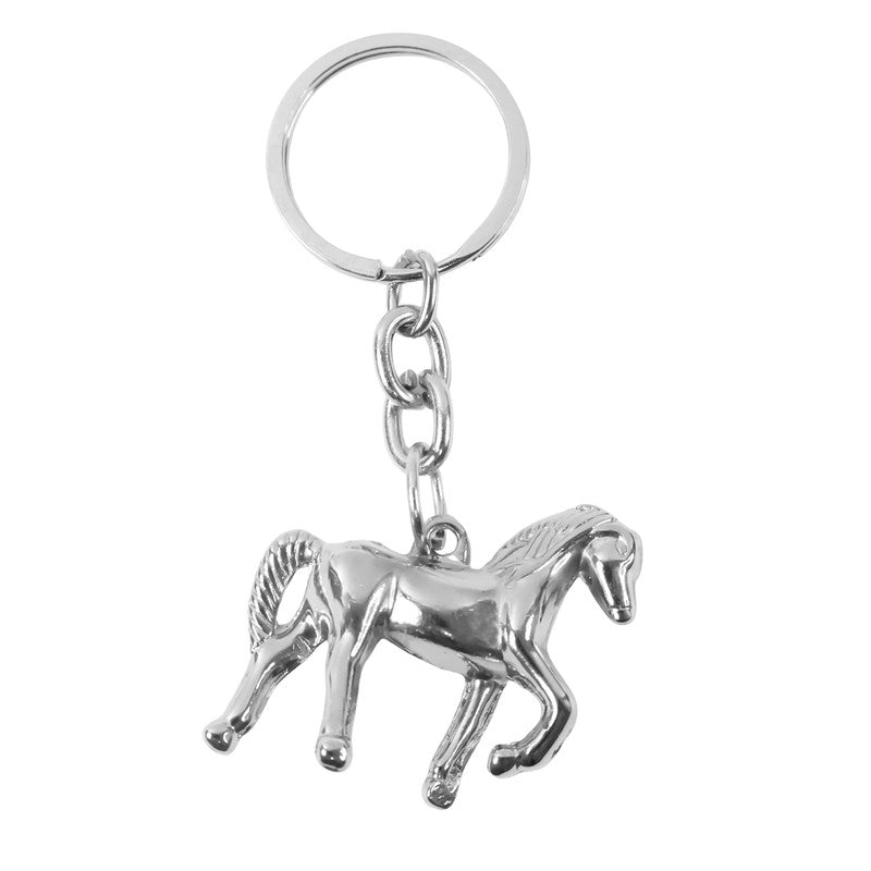 Horse charm keychain attached to keys showcasing durable fashion accessory