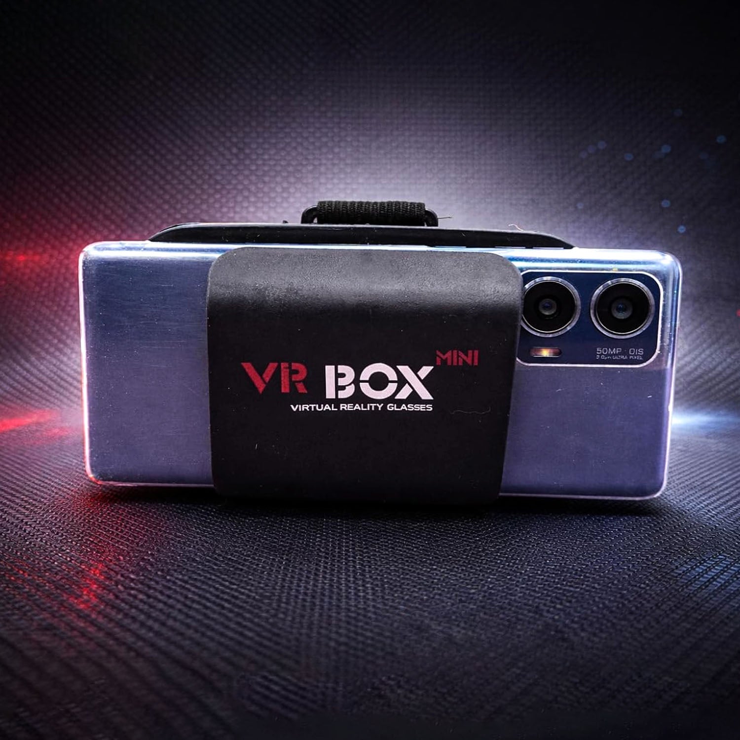 Person using DeoDap VR Box headset enjoying immersive smartphone virtual reality