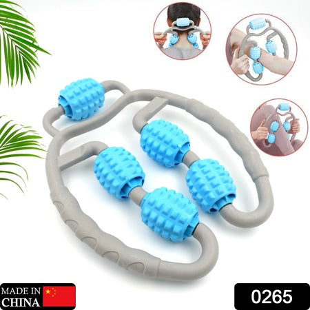 Muscle Massage Roller 5 Wheels Relieve Soreness Leg Muscle Roller Fitness Roller Muscle Relaxer Massage Roller Ring Clip All Round Massaging Uniform Force Elastic Pp Drop Shaped For Home Use (1 Pc)