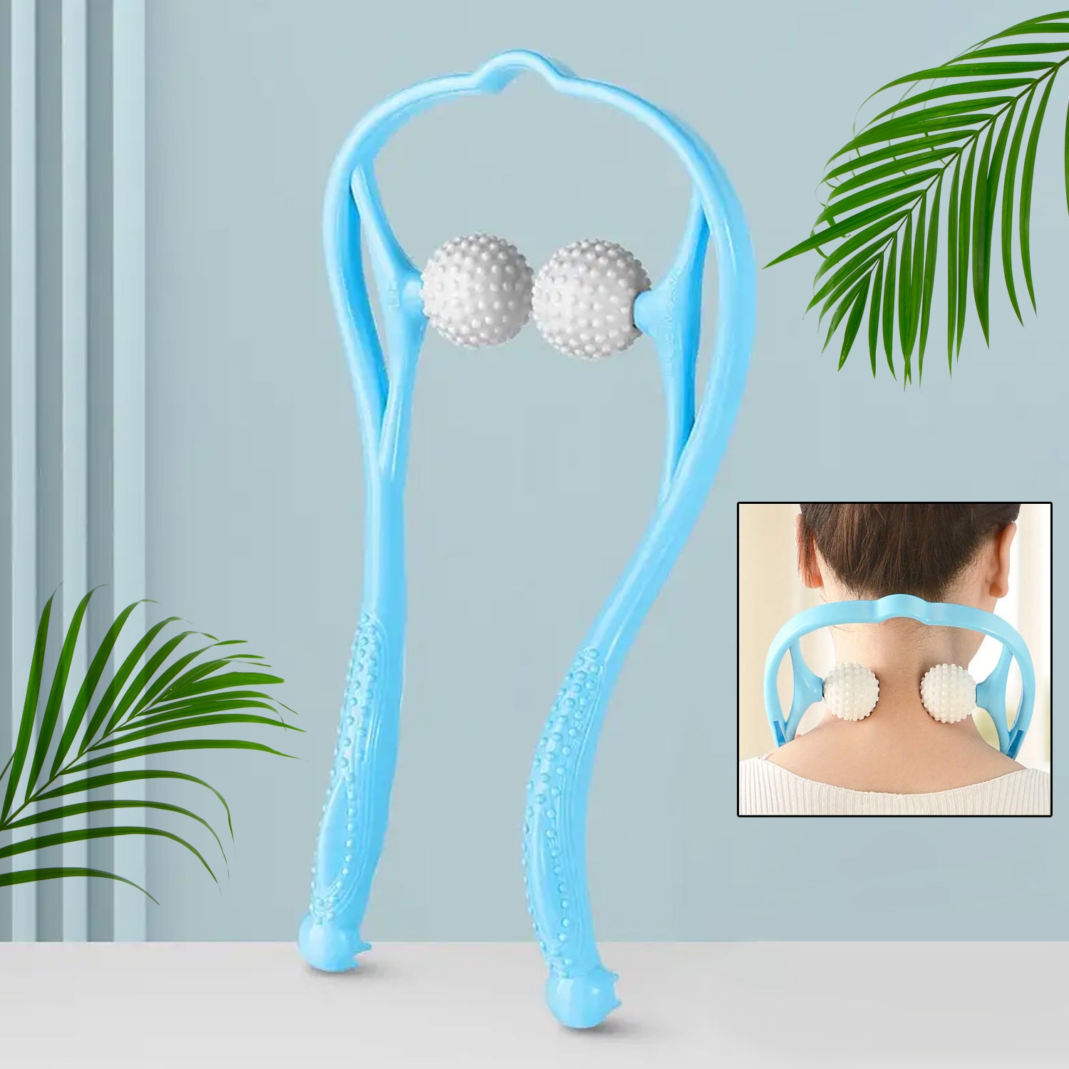 Portable Neck & Shoulder Massager | Manual Back & Waist Pain Relief Massage Tool for Men & Women
