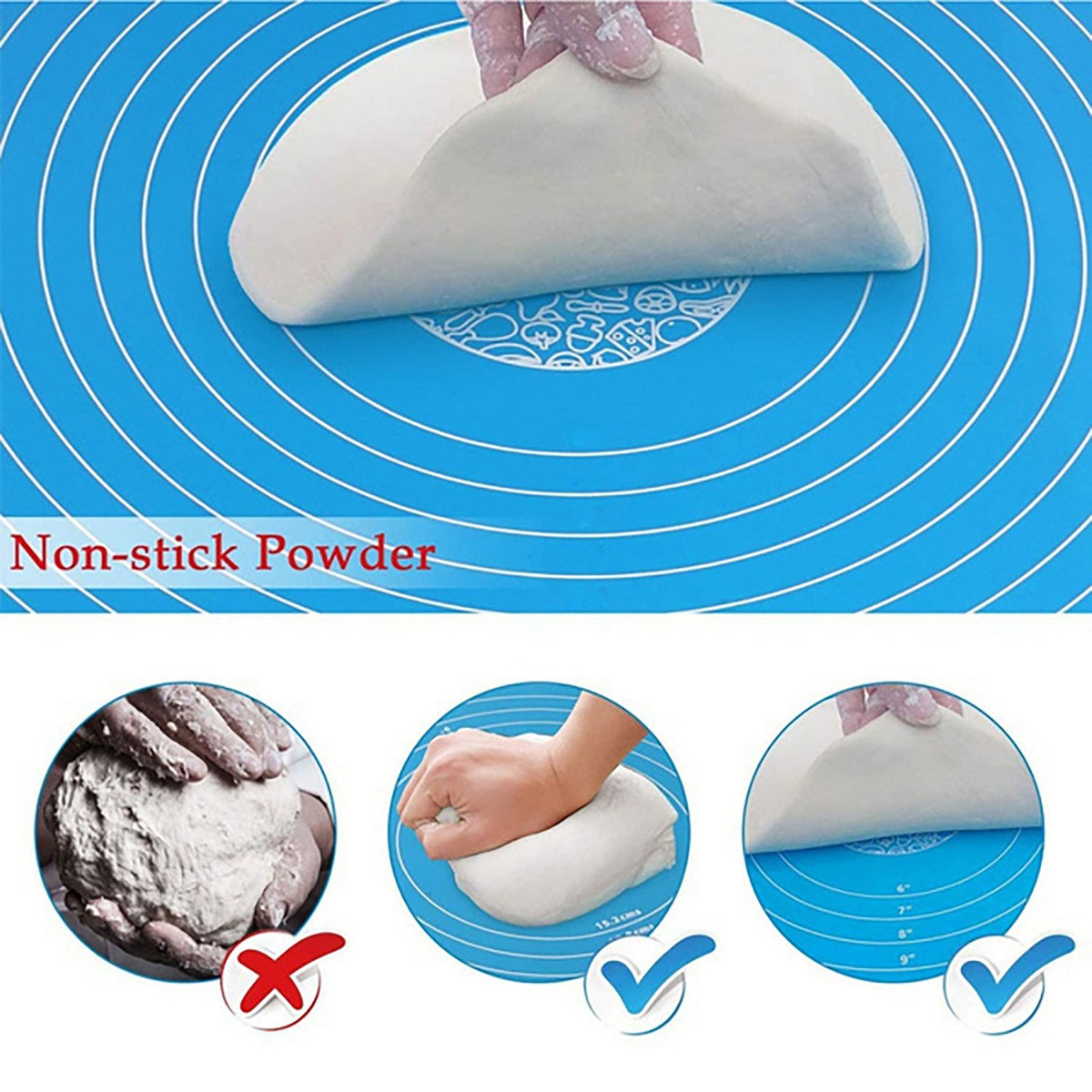 Silicone Baking Mat – Non-Stick Rolling Mat for Dough, Chapati, Roti, Pizza & Fondant