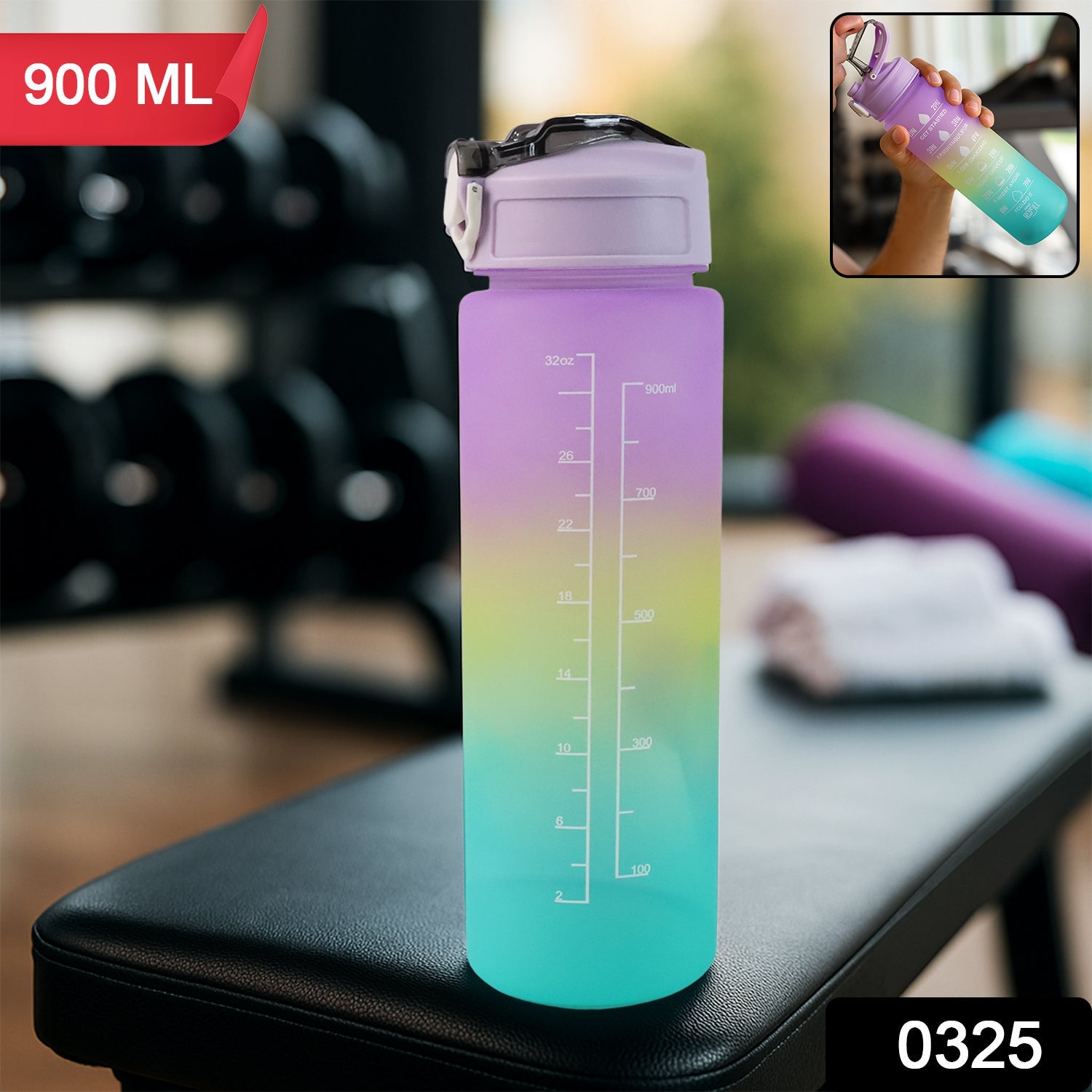 Motivational Water Bottle with Straw & Time Marker | Hydrozilla