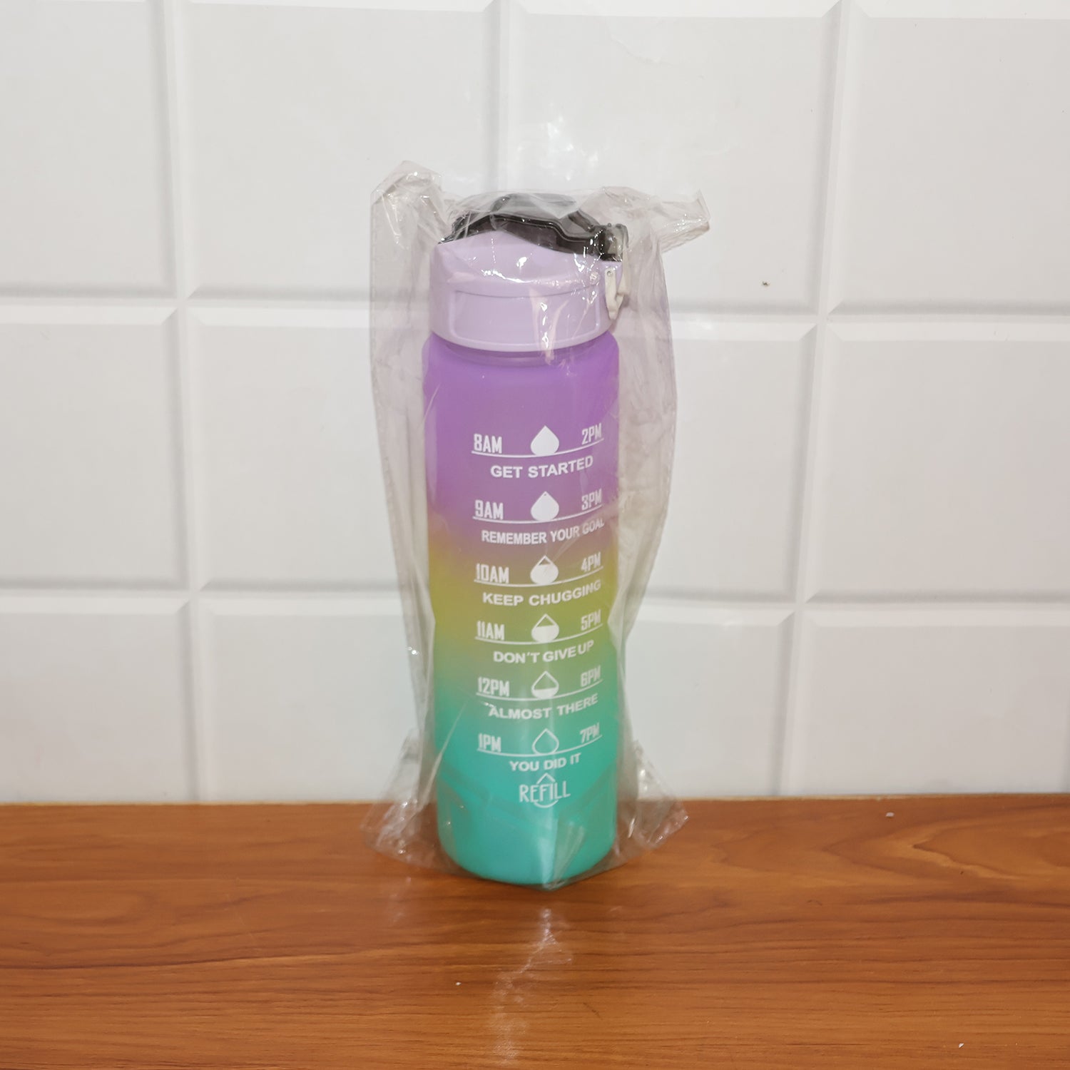Motivational Water Bottle with Straw & Time Marker | Hydrozilla