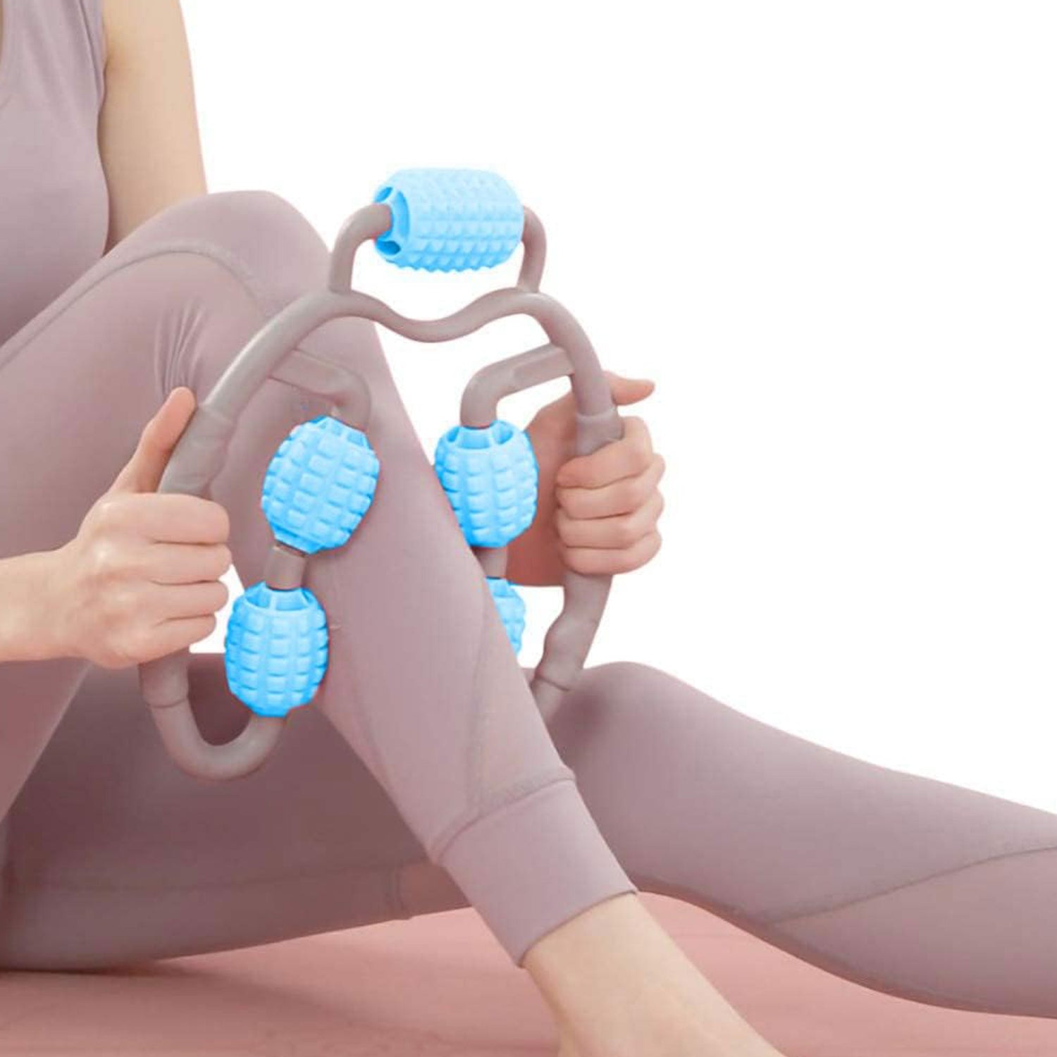 Muscle Massage Roller 5 Wheels Relieve Soreness Leg Muscle Roller Fitness Roller Muscle Relaxer Massage Roller Ring Clip All Round Massaging Uniform Force Elastic Pp Drop Shaped For Home Use (1 Pc)
