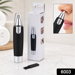 Electric nose hair trimmer with precision grooming design, box and cleaning brush