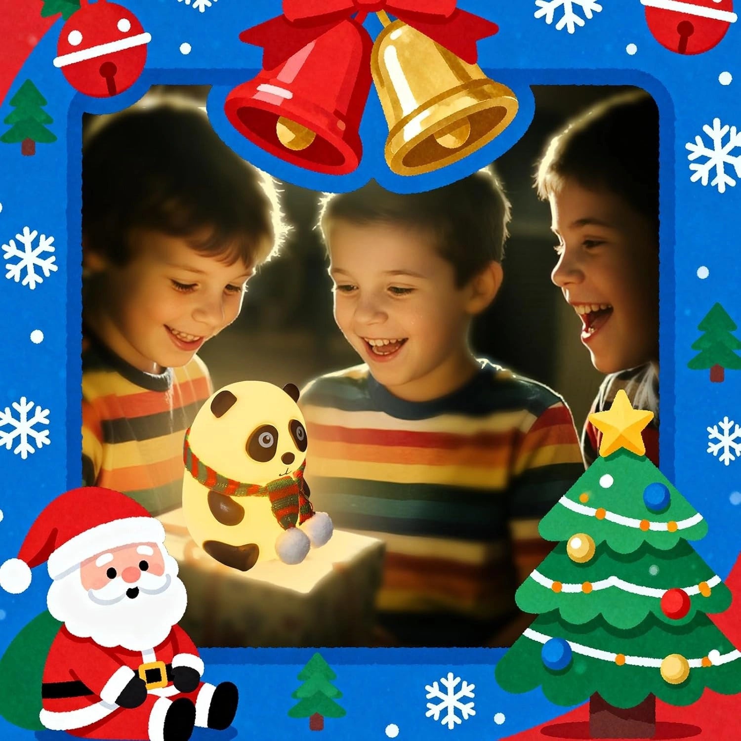 Panda 7-Color LED Silicone Touch Lamp | Rechargeable Night Light for Kids’ Room | Soft Glow Sleep Lamp & Cute Gift