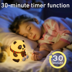 Panda 7-Color LED Silicone Touch Lamp | Rechargeable Night Light for Kids’ Room | Soft Glow Sleep Lamp & Cute Gift