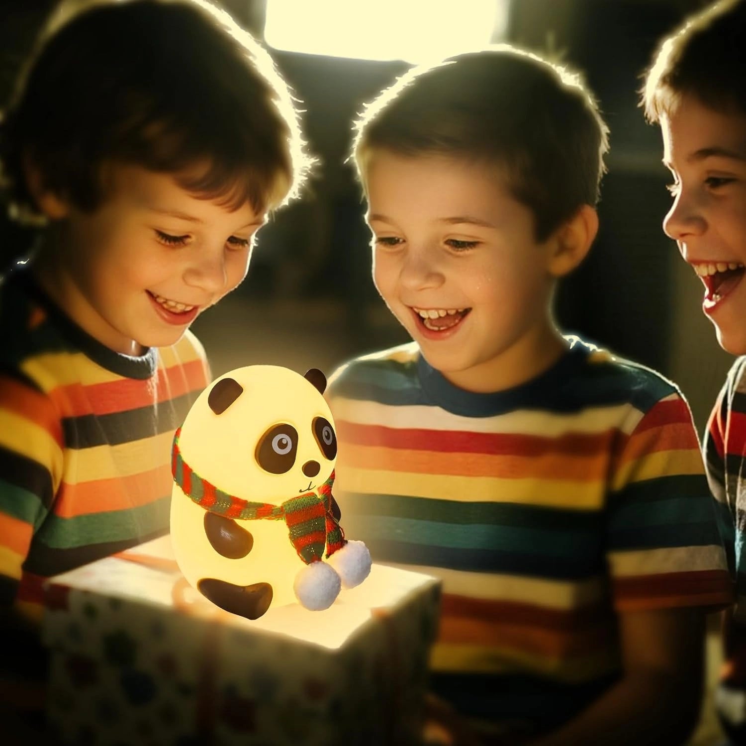 Panda 7-Color LED Silicone Touch Lamp | Rechargeable Night Light for Kids’ Room | Soft Glow Sleep Lamp & Cute Gift