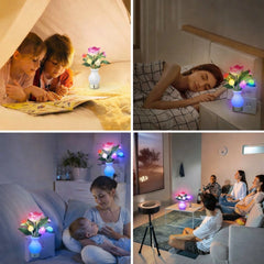 LED Dream Night Light with Auto Sensor, Multicolor Mushroom Plug Lamp