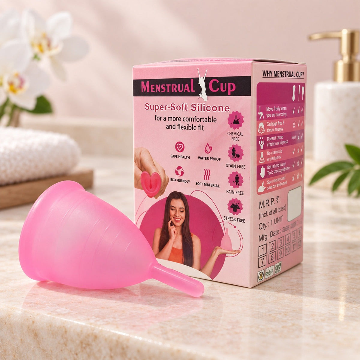 Reusable Silicone Menstrual Cup for Personal Care and Travel