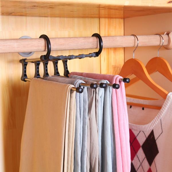 Adjustable 5-in-1 Trouser Pants Hanger – Multi-Layer Closet Organizer for Space Saving & Neat Wardrobe Storage