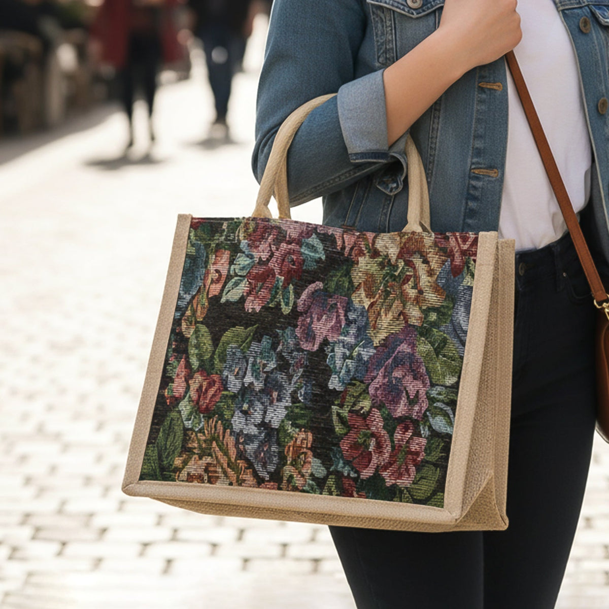 Multipurpose Floral Print Carry Hand Bag – Spacious, Eco-Friendly Design